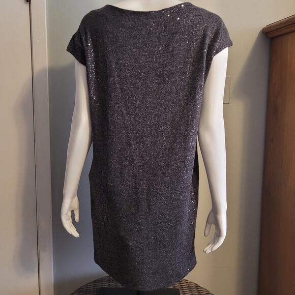 Vivienne Tam Metallic Knit Mini Dress S Cap Sleeve Stretch Lined Holiday Party - Picture 5 of 8